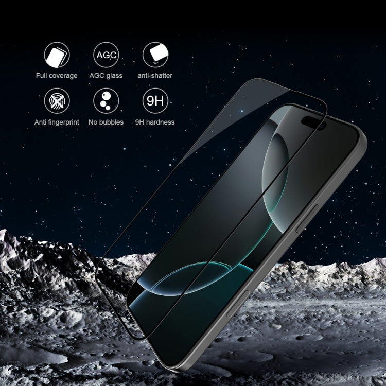 Película de vidrio templado de cobertura total antiexplosiones NILLKIN 3D CP+MAX, For iPhone 16 Pro Max, For iPhone 16 Pro, For iPhone 16 Plus, For iPhone 16
