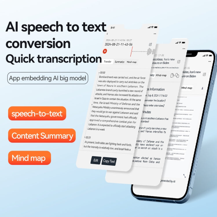 Bolígrafo de grabación de voz con reducción de ruido magnético Q70A compatible con control por aplicación, 8GB, 16GB, 32GB, 64GB, 128GB