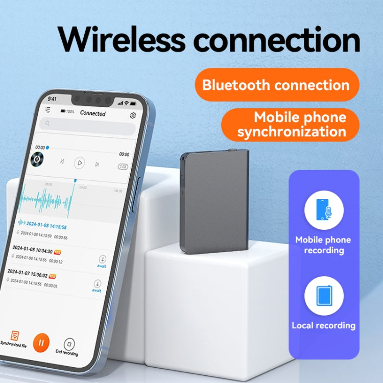 Lápiz de grabación de voz con reducción de ruido HD ultrafino Q61A compatible con control por aplicación, 8GB, 16GB, 32GB, 64GB, 128GB
