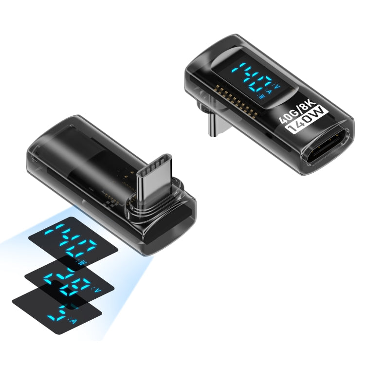Adaptador estéreo con pantalla digital PD de 140 W tipo C/USB-C a tipo C/USB-C, Stereo Bend