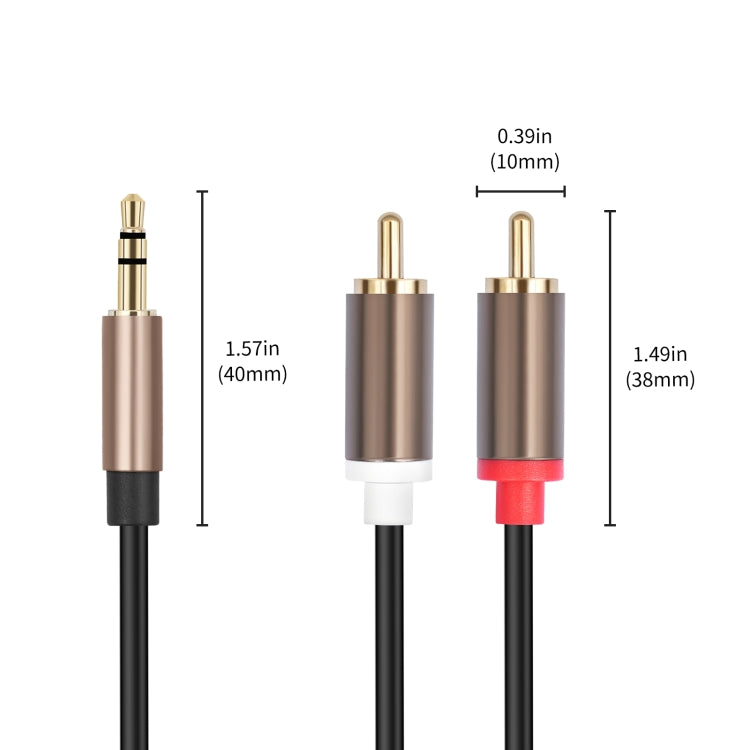 Cable de audio con conector de amplificador de 3,5 mm macho a 2 RCA macho, 1m, 2m, 3m