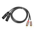 Cable de audio balanceado de 2 RCA macho a 2 XLR macho, 1.5m, 3m