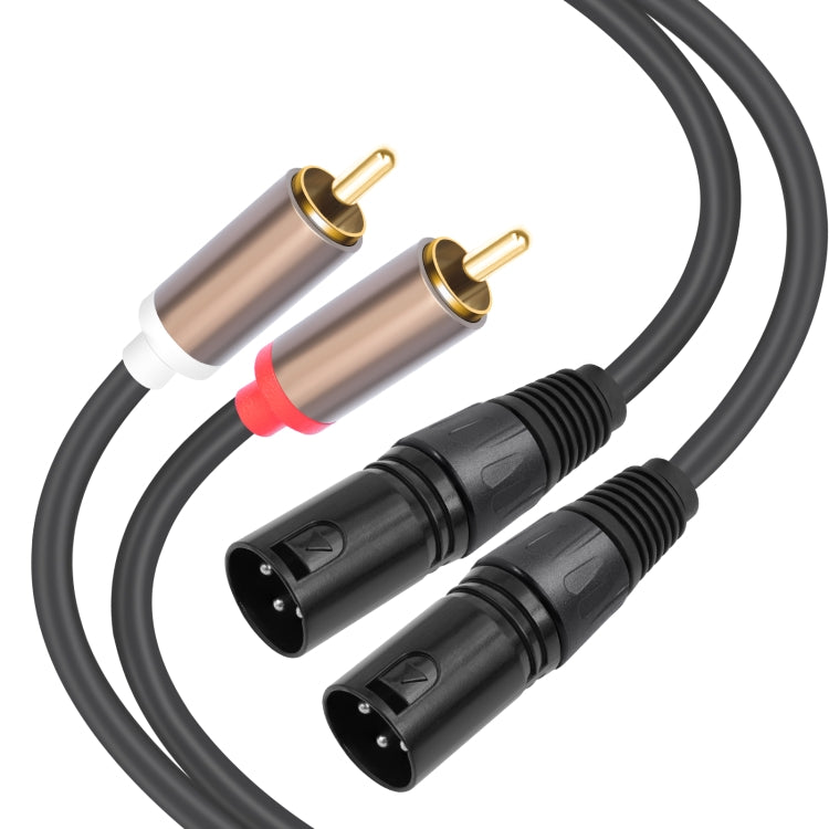 Cable de audio balanceado de 2 RCA macho a 2 XLR macho, 1.5m, 3m