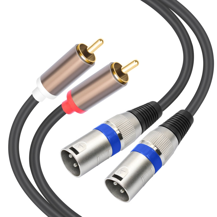 Cable de audio de 2 RCA macho a 2 XLR de 3 pines macho, 1.5m, 3m