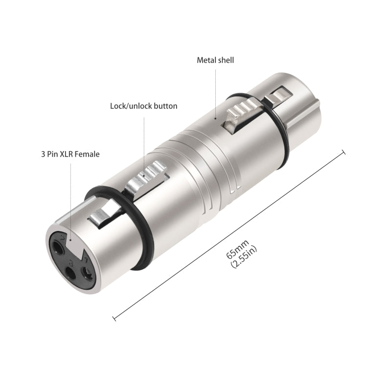 Adaptador XLR hembra a hembra de 3 pines LZ1111, LZ1111