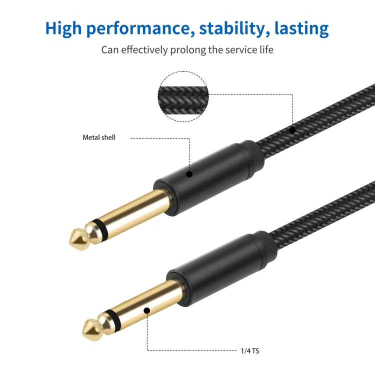 Cable de audio para guitarra eléctrica de 6,35 mm, 1/4 TRS macho a macho, 3m, 5m