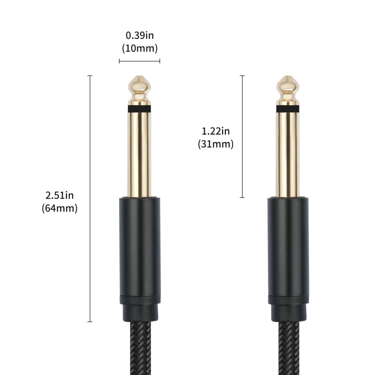 Cable de audio para guitarra eléctrica de 6,35 mm, 1/4 TRS macho a macho, 3m, 5m