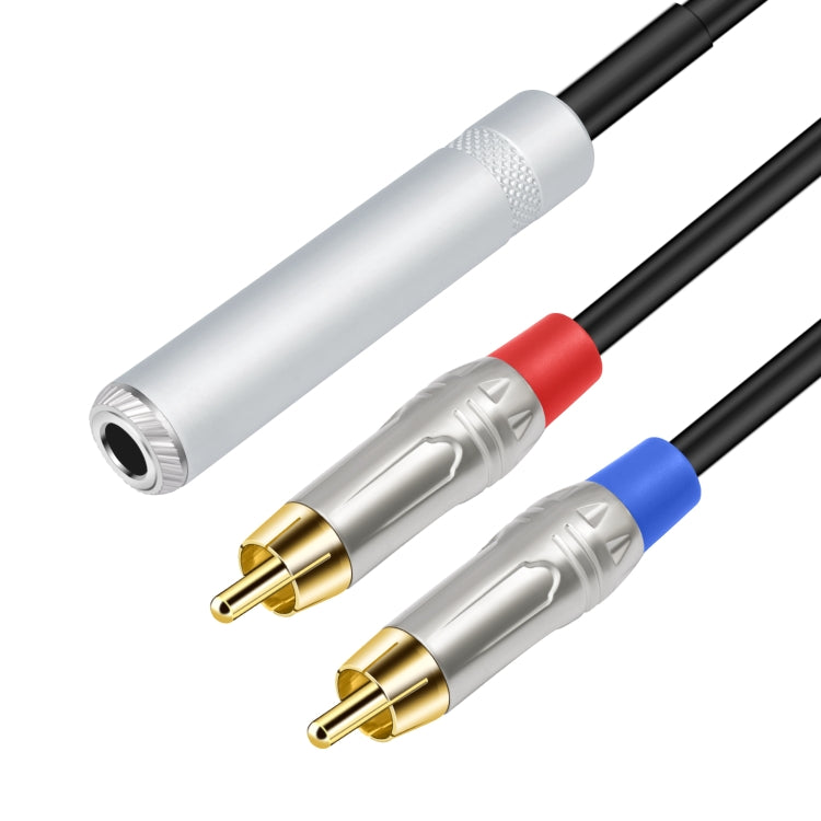 Cable de audio estéreo TRS hembra de 6,35 mm y 1/4" a RCA macho doble tipo Y, 6.35mm F to 2 RCA