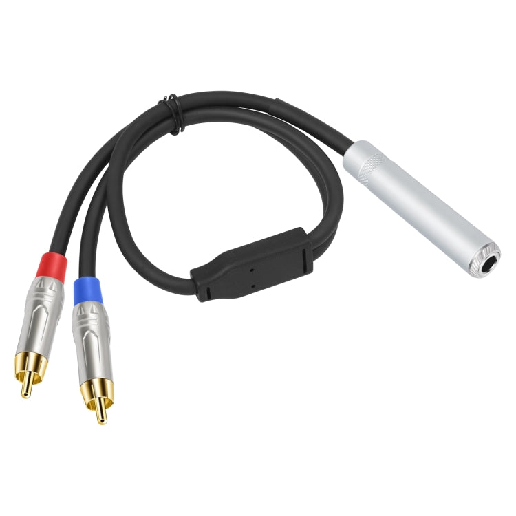 Cable de audio estéreo TRS hembra de 6,35 mm y 1/4" a RCA macho doble tipo Y, 6.35mm F to 2 RCA