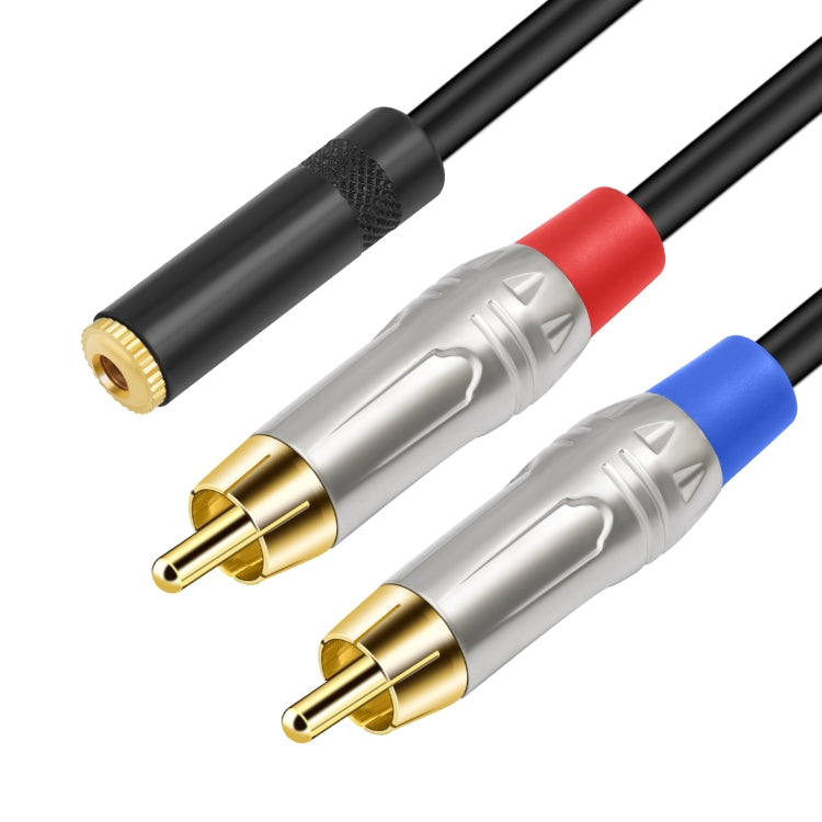 Cable de audio estéreo TRS hembra de 3,5 mm y 1/8" a RCA macho doble tipo Y, 3.5mm F to 2 RCA