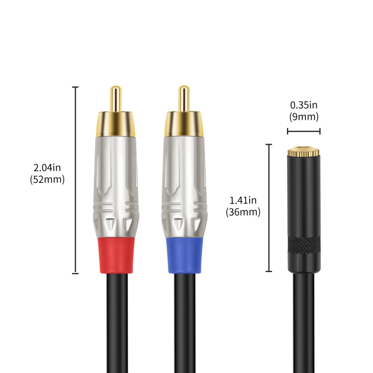 Cable de audio estéreo TRS hembra de 3,5 mm y 1/8" a RCA macho doble tipo Y, 3.5mm F to 2 RCA