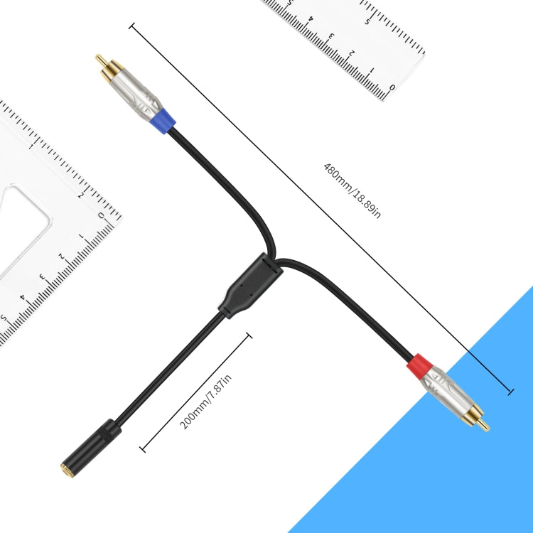 Cable de audio estéreo TRS hembra de 3,5 mm y 1/8" a RCA macho doble tipo Y, 3.5mm F to 2 RCA