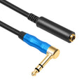 Cable de audio para guitarra eléctrica estéreo de 6,35 mm, 1/4 TRS macho a hembra, 0.3m, 1m, 1.8m