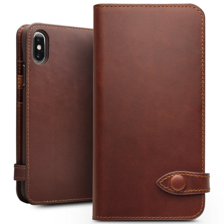 Para iPhone XS / X QIALINO Crazy Horse Business Funda de cuero con tapa horizontal con soporte y ranuras para tarjetas, With Buckle, Without Buckle