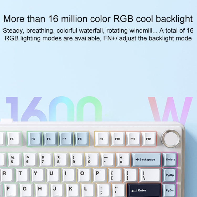 Teclado mecánico RGB personalizado AULA F75 de 80 teclas con cable/2,4 G/Bluetooth, tres modelos