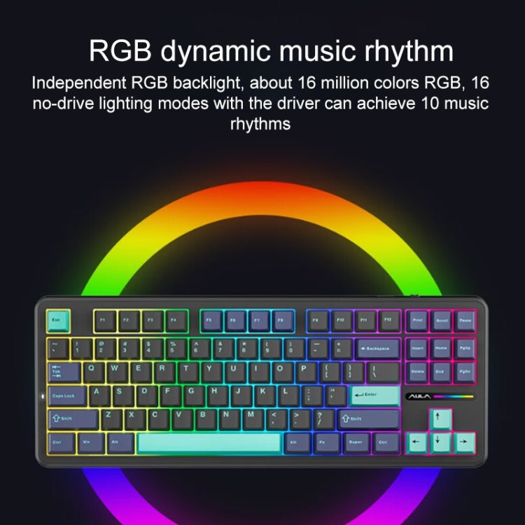 Teclado mecánico RGB personalizado AULA F87 de 87 teclas con cable/2,4 G/Bluetooth, tres modelos