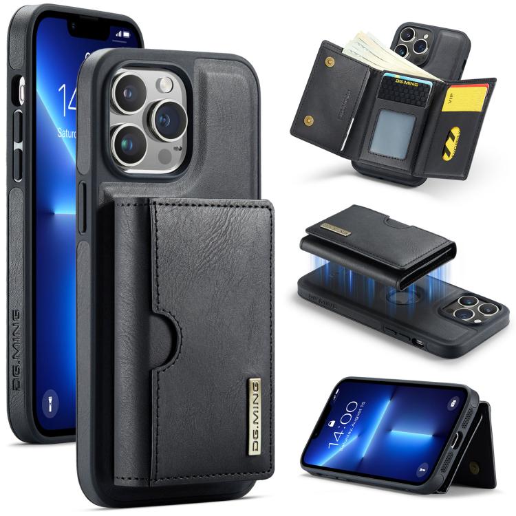 Estuche para tarjetas RFID de tres pliegues de la serie M6 de DG.MING Estuche de cuero extraíble para teléfono, For iPhone 13 Pro, For iPhone 13, For iPhone 12, For iPhone 12 Pro Max, For iPhone 12 Pro, For iPhone 11 Pro Max, For iPhone 11             ...
