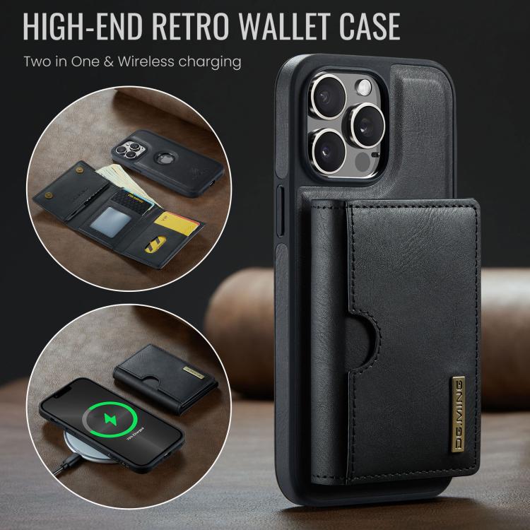 Estuche para tarjetas RFID de tres pliegues de la serie M6 de DG.MING Estuche de cuero extraíble para teléfono, For iPhone 13 Pro, For iPhone 13, For iPhone 12, For iPhone 12 Pro Max, For iPhone 12 Pro, For iPhone 11 Pro Max, For iPhone 11             ...