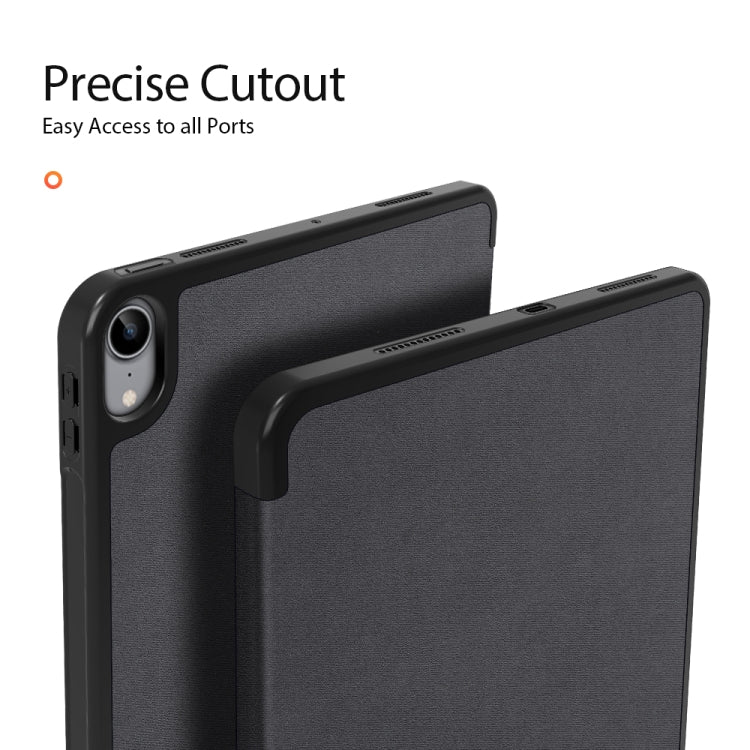 DUX DUCIS Domo Series Funda de cuero TPU + PU magnética con tapa horizontal con tres soportes plegables y ranura para bolígrafo y función de reposo / activación, For iPad Air 11 2025 / 2024 / 2022 / 2020 10.9
