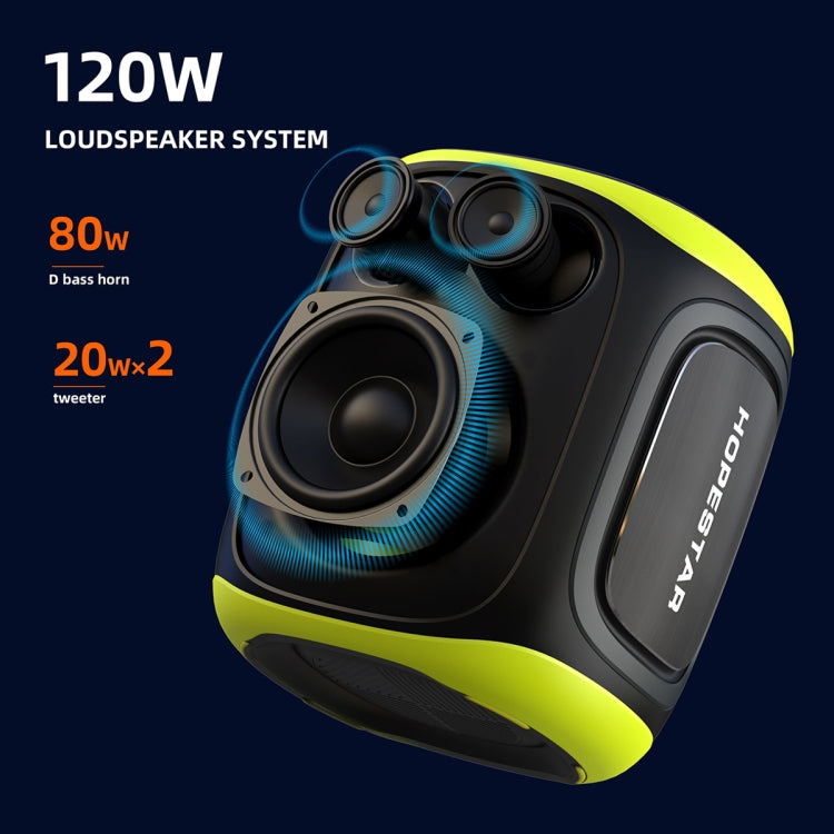 Altavoz Bluetooth de larga duración y doble micrófono para exteriores HOPESTAR PARTY130