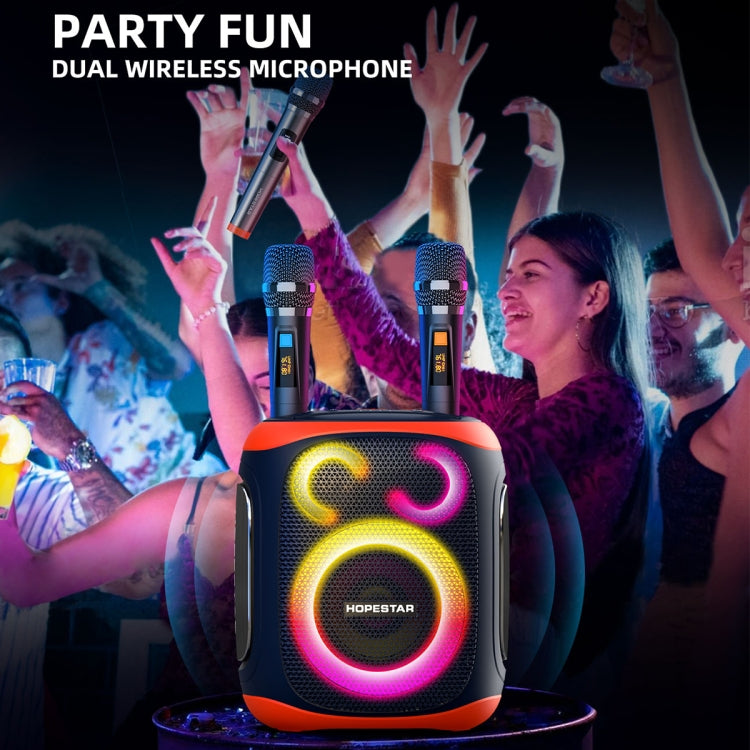 Altavoz Bluetooth de larga duración y doble micrófono para exteriores HOPESTAR PARTY130