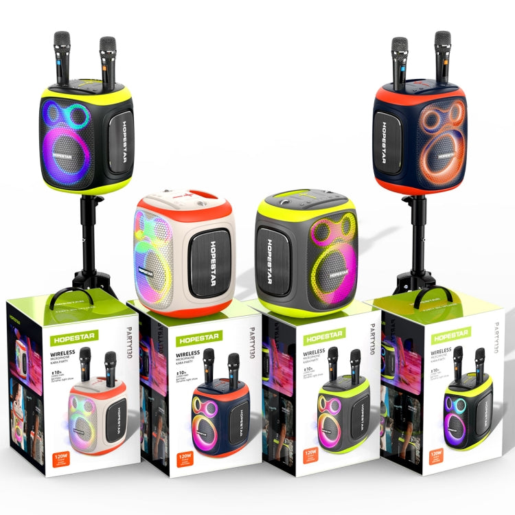 Altavoz Bluetooth de larga duración y doble micrófono para exteriores HOPESTAR PARTY130