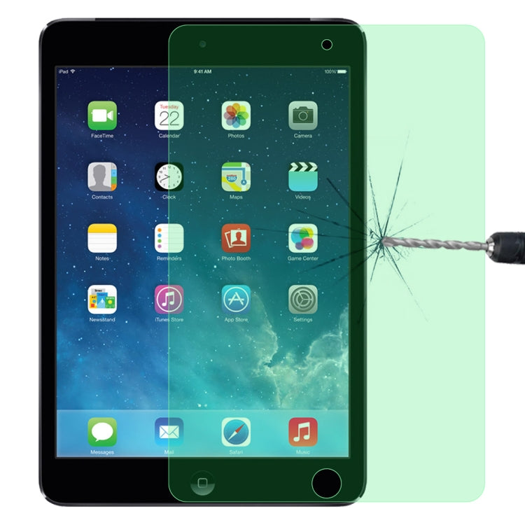 9H 2.5D Protección ocular Luz verde Película de vidrio templado a prueba de explosiones, For iPad 9.7 2018, For iPad 10.2, For iPad Mini 3 & 2, For iPad Mini 2019 & 4, For iPad Pro 10.5 inch, For iPad Pro 11 (2020), For iPad Pro 12.9 (2020)