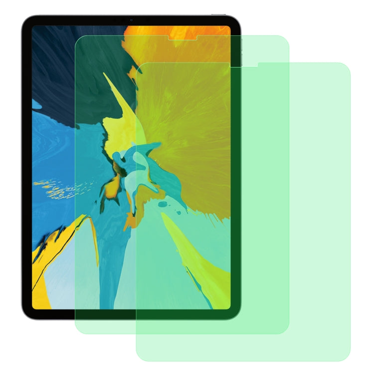 2 PCS 9H 2.5D Protección ocular Luz verde Película de vidrio templado a prueba de explosiones, For iPad 9.7 (2018), For iPad 10.2, For iPad Mini 3 & 2, For iPad Mini 2019 & 4, For iPad Pro 10.5 inch, For iPad Pro 11 inch (2020)                         ...