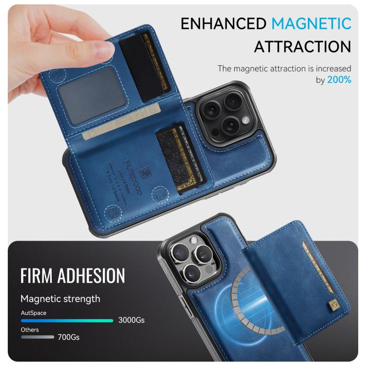 Funda para teléfono con tapa magnética RFID y tarjetero MagSafe AutSpace A13, For iPhone 12 Pro Max, For iPhone 12 Pro