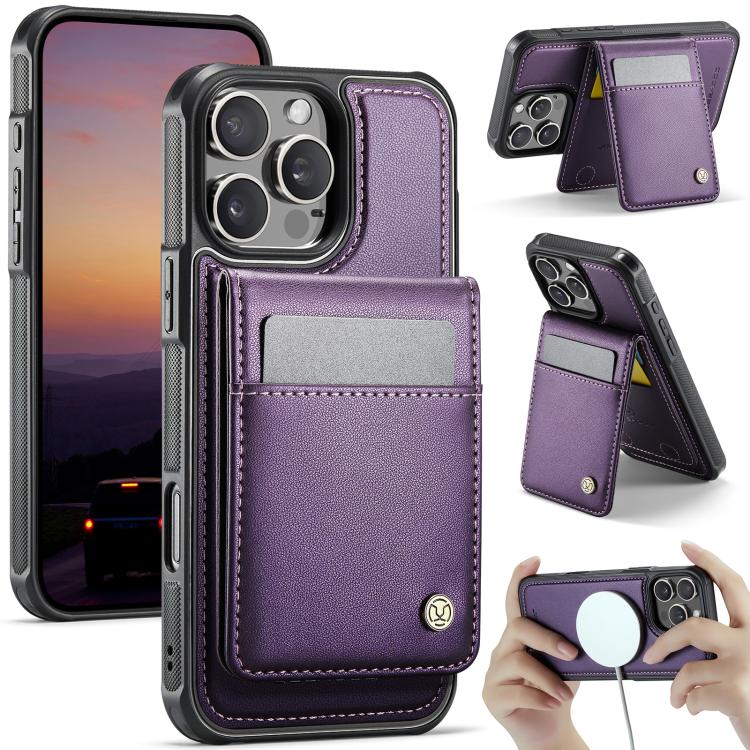 Estuche para teléfono de PU con tarjetero RFID MagSafe de estilo británico JEEHOOD J06, For iPhone 15 Pro Max, For iPhone 15 Pro, For iPhone 15 Plus, For iPhone 15, For iPhone 14 Plus, For iPhone 14, For iPhone 14 Pro, For iPhone 14 Pro Max            ...