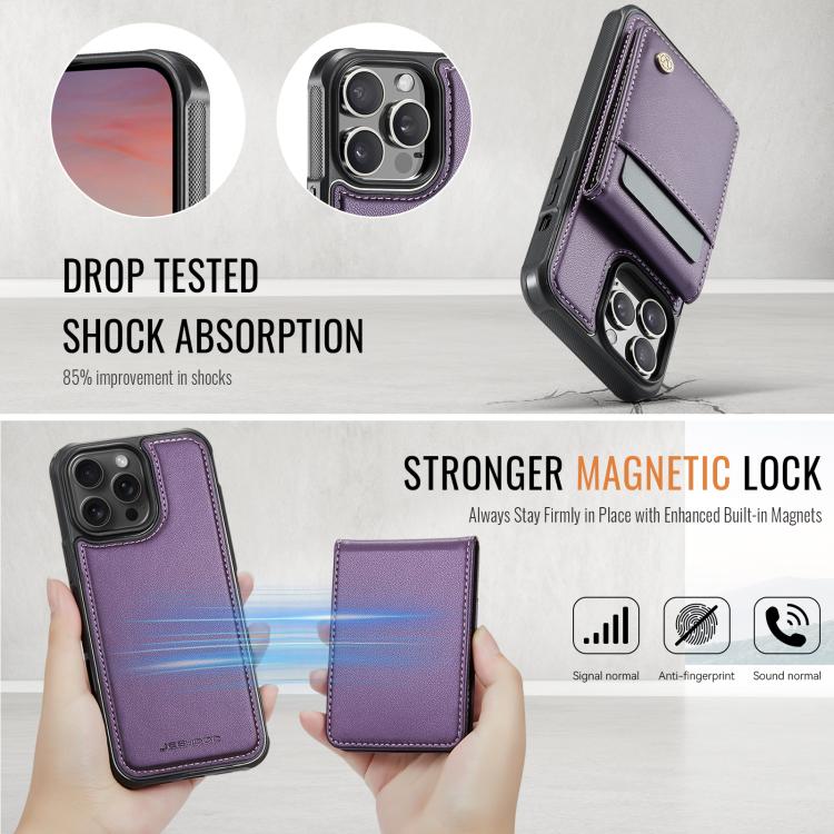 Estuche para teléfono de PU con tarjetero RFID MagSafe de estilo británico JEEHOOD J06, For iPhone 13 Pro Max, For iPhone 13 Pro, For iPhone 13, For iPhone 12 / 12 Pro, For iPhone 12 Pro Max, For iPhone 11 Pro Max, For iPhone 11, For iPhone 11 Pro     ...