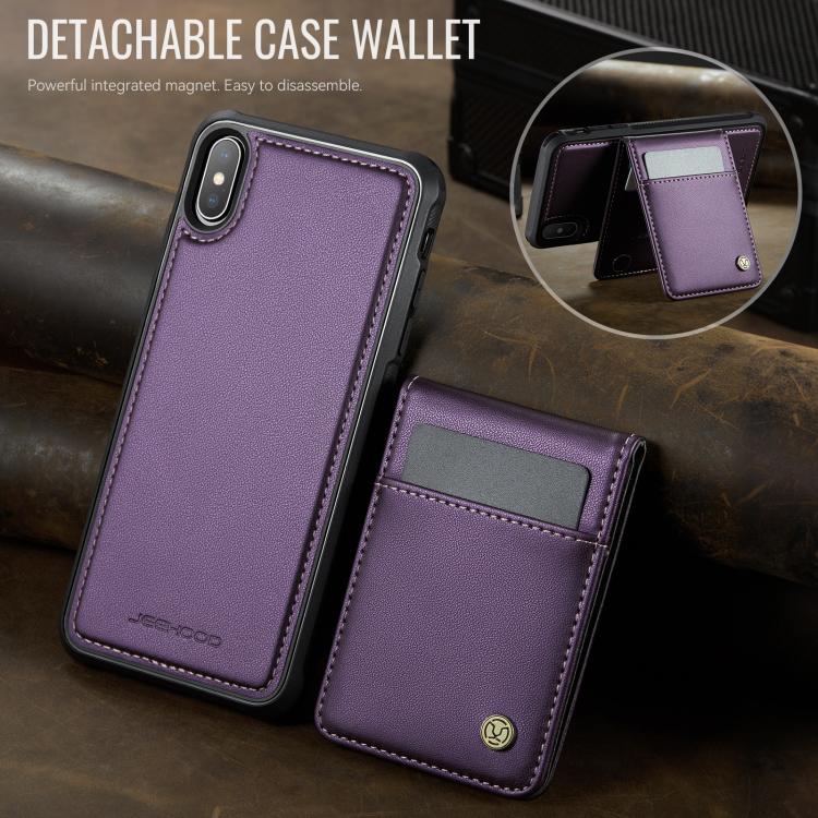 Estuche para teléfono de PU con tarjetero RFID MagSafe de estilo británico JEEHOOD J06, For iPhone XS Max, For iPhone 8 Plus / 7 Plus