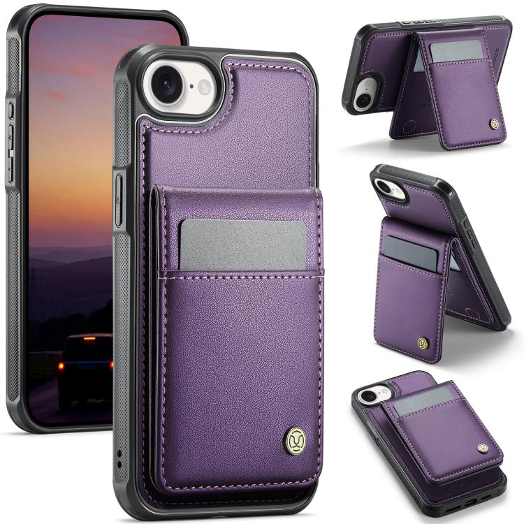 Estuche para teléfono de PU con tarjetero RFID MagSafe de estilo británico JEEHOOD J06, For iPhone 17e / 16e, For iPhone 17 Pro Max, For iPhone 17 Pro, For iPhone 17, For iPhone Air, For iPhone 16 Pro Max, For iPhone 16 Pro, For iPhone 16 Plus         ...