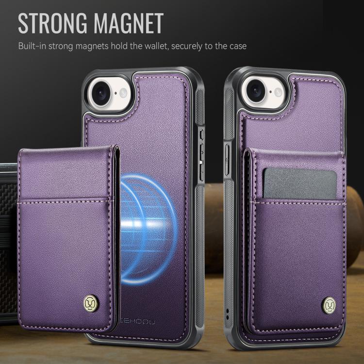 Estuche para teléfono de PU con tarjetero RFID MagSafe de estilo británico JEEHOOD J06, For iPhone 17e / 16e, For iPhone 17 Pro Max, For iPhone 17 Pro, For iPhone 17, For iPhone Air, For iPhone 16 Pro Max, For iPhone 16 Pro, For iPhone 16 Plus         ...