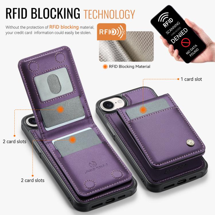 Estuche para teléfono de PU con tarjetero RFID MagSafe de estilo británico JEEHOOD J06, For iPhone 17e / 16e, For iPhone 17 Pro Max, For iPhone 17 Pro, For iPhone 17, For iPhone Air, For iPhone 16 Pro Max, For iPhone 16 Pro, For iPhone 16 Plus         ...