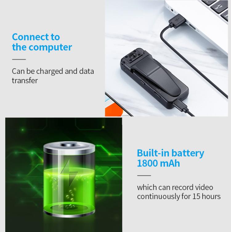 Grabadora de video magnética con visión nocturna Z7 1080P HD y clip trasero, Z7