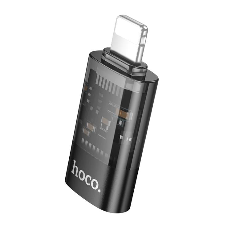 Adaptador OTG transparente hoco UA36A de 8 pines macho a USB-C/Tipo-C hembra, 8 Pin Male to USB-C / Type-C Female