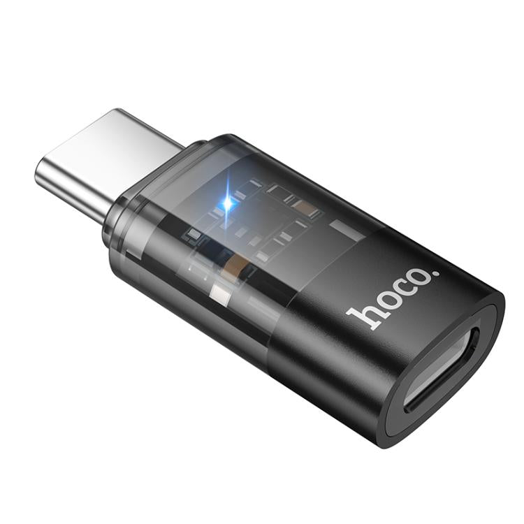 Adaptador OTG transparente hoco UA36D USB-C/Tipo-C macho a hembra de 8 pines, USB-C / Type-C Male to 8 Pin Female