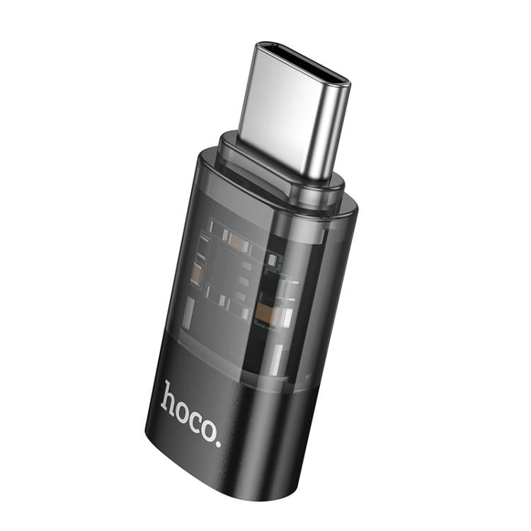 Adaptador OTG transparente hoco UA36D USB-C/Tipo-C macho a hembra de 8 pines, USB-C / Type-C Male to 8 Pin Female