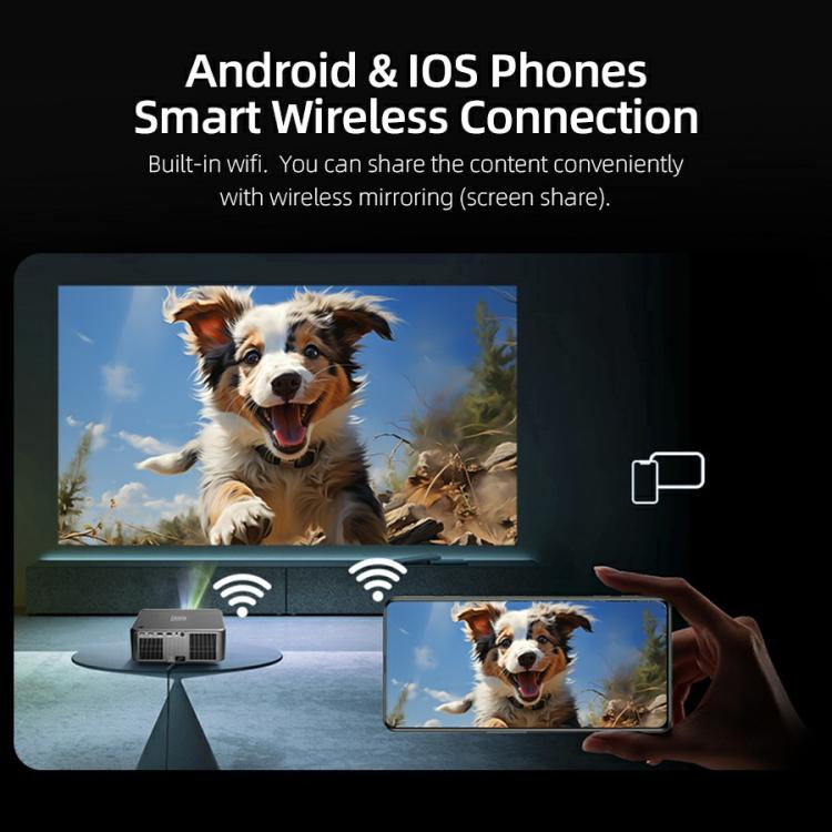 Proyector inteligente para cine en casa AUN U002 1920x1080P 970ANSI Android 12, US Plug, UK Plug, AU Plug, EU Plug
