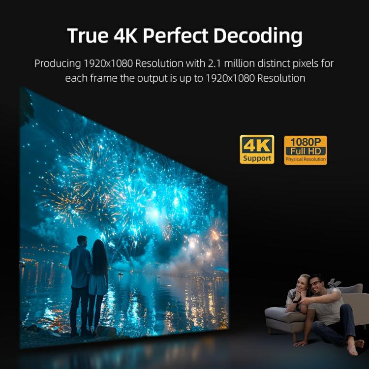 Proyector inteligente para cine en casa AUN U002 1920x1080P 970ANSI Android 12, US Plug, UK Plug, AU Plug, EU Plug