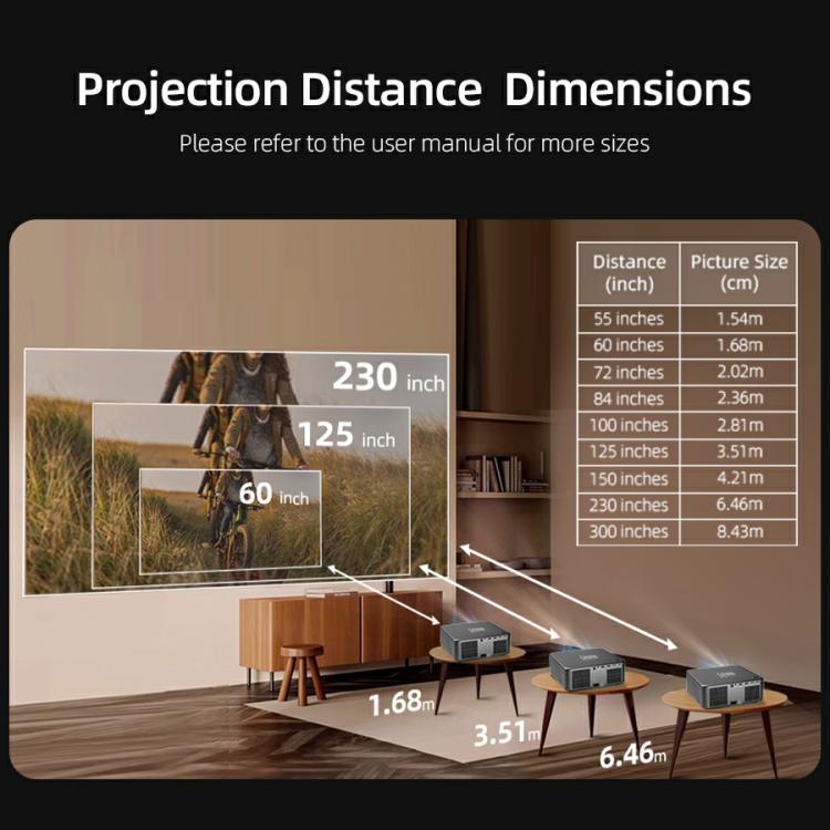 Proyector inteligente para cine en casa AUN U002 1920x1080P 970ANSI Android 12, US Plug, UK Plug, AU Plug, EU Plug