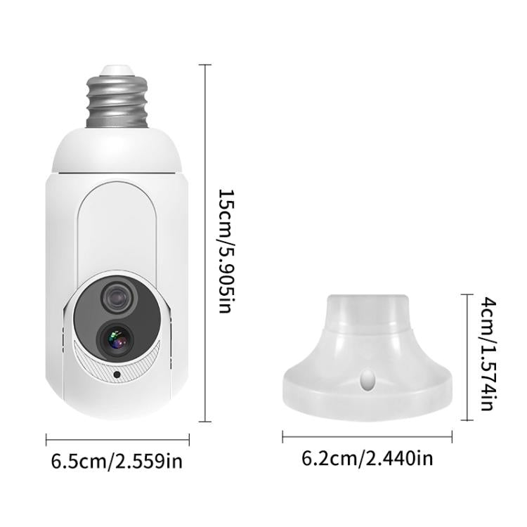 Cámara de vigilancia WiFi tipo bombilla 1080P compatible con visión nocturna, intercomunicador bidireccional y detección de movimiento, K8