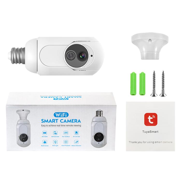 Cámara de vigilancia WiFi tipo bombilla 1080P compatible con visión nocturna, intercomunicador bidireccional y detección de movimiento, K8