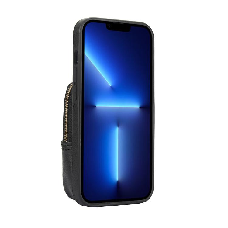 Cartera con cremallera y bandolera AwQuer, funda de piel de lichi para teléfono, For iPhone 13 Pro Max, For iPhone 13 Pro, For iPhone 12 / 12 Pro, For iPhone 12 Pro Max, For iPhone 11 Pro Max, For iPhone 11
