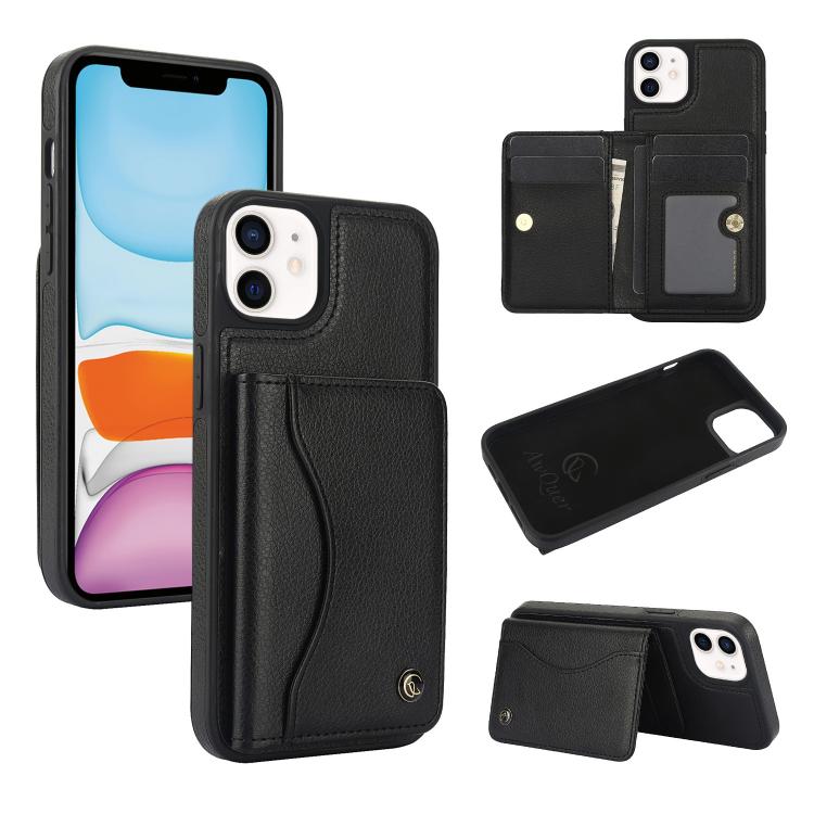 Funda de cuero para teléfono con tarjetero y tapa horizontal AwQuer, For iPhone 11, For iPhone 11 Pro, For iPhone X / XS, For iPhone XR, For iPhone XS Max, For iPhone 7 Plus / 8 Plus