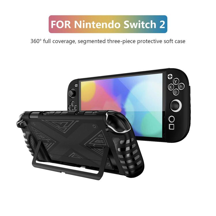 Estuche protector desmontable con patrón en X y soporte, For Nintendo Switch 2