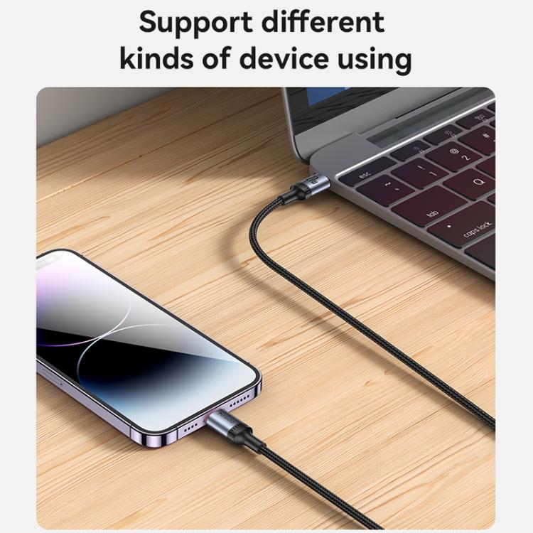 Cable de datos de carga Yesido CA182 PD27W 3A USB-C/Tipo-C a 8 pines, longitud: 1,2 m, CA182
