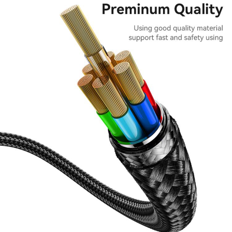 Cable de datos de carga Yesido CA184 PD27W 3A USB-C/Tipo-C a 8 pines, longitud: 2 m, CA184