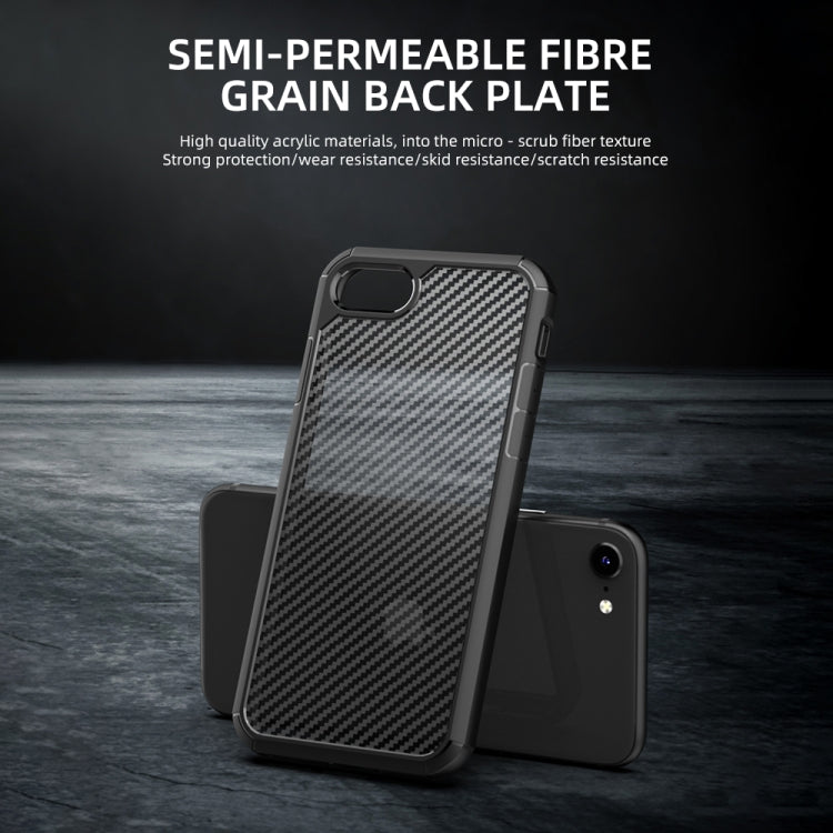 iPAKY Serie Pioneer Funda de TPU + PC con textura de fibra de carbono a prueba de golpes, For iPhone SE 2022 / SE 2020 / 8 / 7, For iPhone 8 Plus / 7 Plus, For iPhone 11, For iPhone 11 Pro, For iPhone 11 Pro Max, For iPhone 12 mini, For iPhone 12 / 12 ...